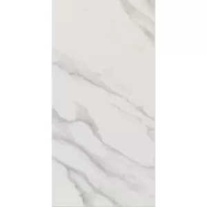 Image of White Marble Effect Wall Tile 30 x 60cm - Marmore