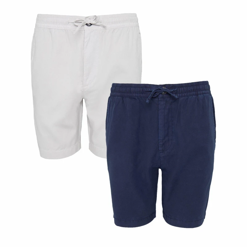 Image of Threadbare 2 Pack Cotton Lyocell Jogger Style Shorts - Blue Blue S