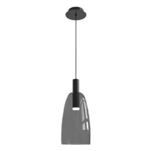 Image of Larissa Lighting - Larissa Gazi Dome Ceiling Pendant Light Glass 5W Smoke Grey