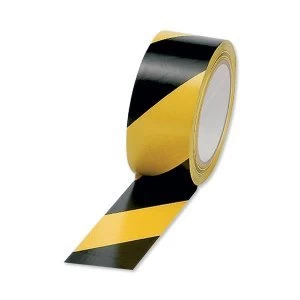 Image of 5 Star Office Hazard Tape Soft PVC Internal Use 50mm x 33m Black and Yellow
