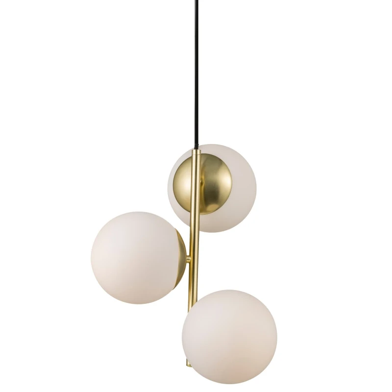 Image of Nordlux Lilly Metal Pendant Light Hand Blown Glass Brass,mains