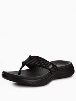 Image of Skechers On The Go 600 Flip Flop Black Size 7 Women