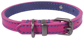 Image of Joules Pink Leather Dog Collar - Medium