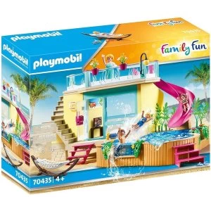 Image of Playmobil Family Fun Bungalow with Pool Playset