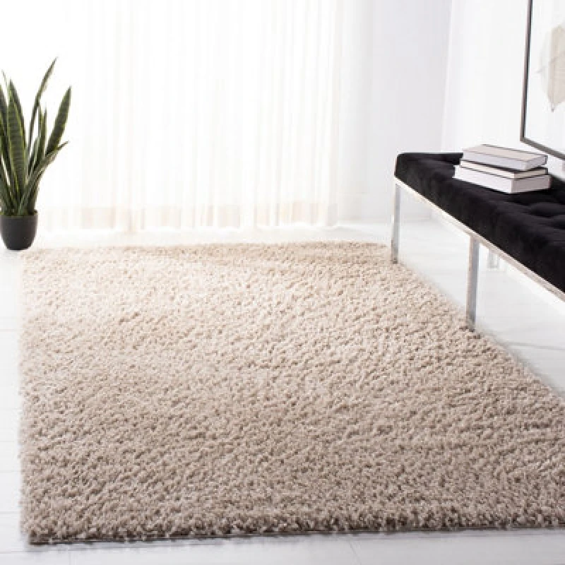 Image of Smart Living Smart Living Soft Fluffy 5cm Thick Pile Shaggy Area Rugs for Living Room, Bedroom in Light Sand Size: 60cm x 220cm Light Sand 60cm x 22