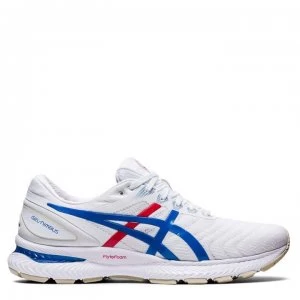 Image of Asics Gel Nimbus 22 Ladies Running Shoes - White/Blue RT