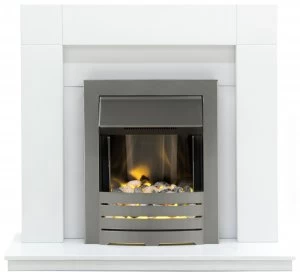 Image of Adam Wyoming 2kW Electric Fire Suite - White & Black