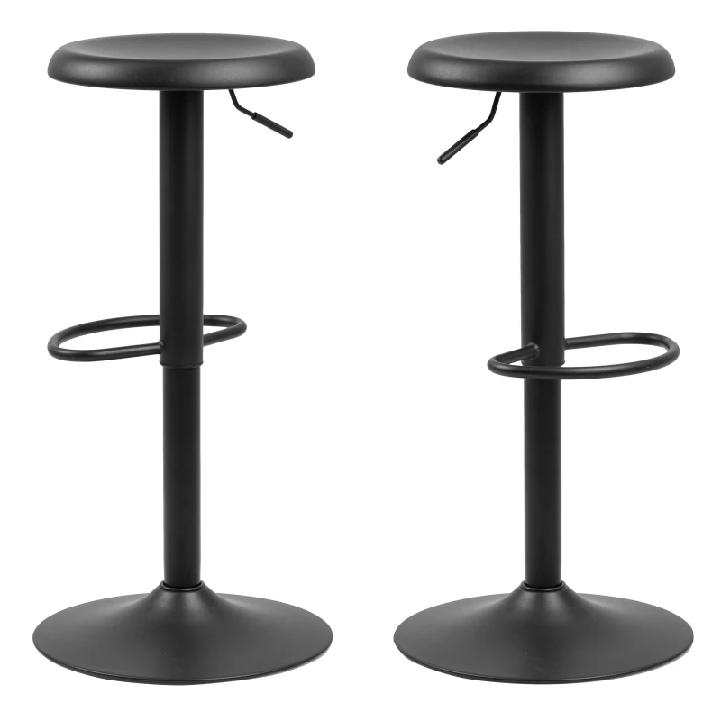 Image of Furniture To Go Finch Black Bar Stool without Back Set of 2 Black