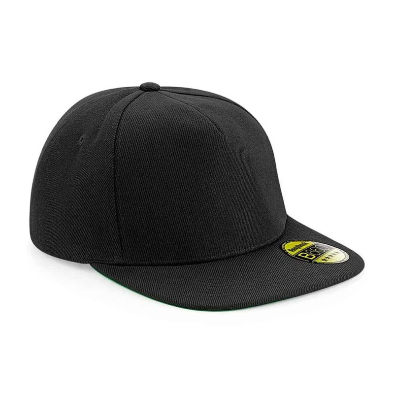 Image of Beechfield Womens Original Flat Peak Snapback Cap in Black Female One Size