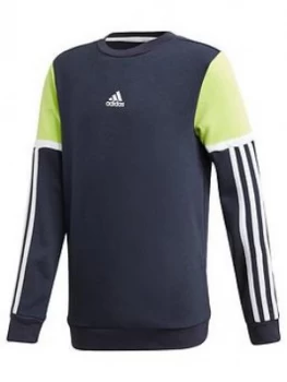 Image of Adidas Boys Bold Crew Neck Sweat Top - Navy