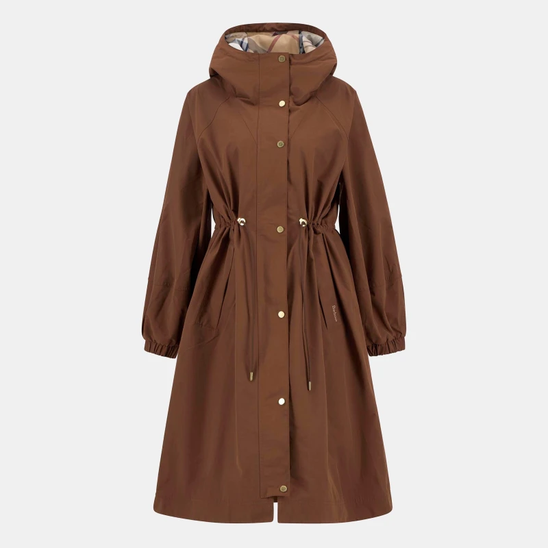 Image of Barbour Womens Sidney Waterproof Long Sleeve Hooded Rain Anorak Vicuna/Hessian female 12 (M)