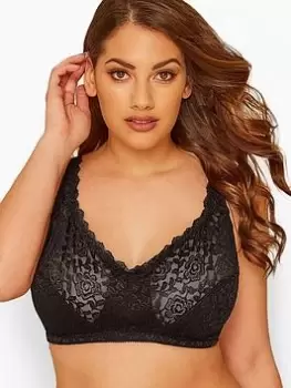 Image of Yours Black High Shine Bra, Black, Size 42E, Women