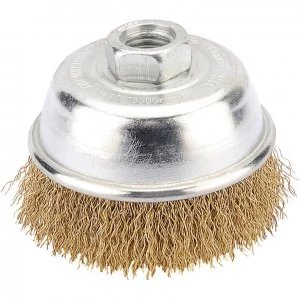 Image of Draper Long Life Brassed Wire Cup Brush 75mm M14 Thread