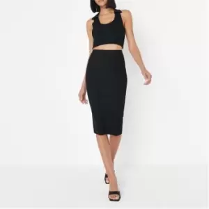 Image of Missguided Midi Skirt Co Ord - Black