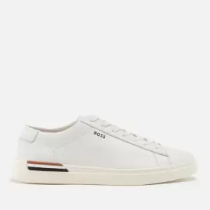 Image of Boss Clint Mens Leather Tennis Trainers - UK 9