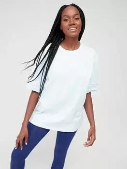 Image of adidas Originals Trefoil Loose Tee - Light Blue, Size 6, Women