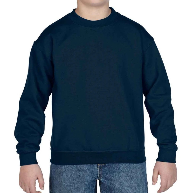 Image of Gildan Heavy Blend Drop Shoulder Sweatshirt in Navy Size: 12-13 Years Navy Unisex 12-13 Years