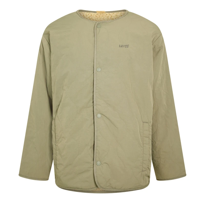 Image of Levis Mens Abbotts Reversible Filled Sherpa Jacket Smokey Olive male XS