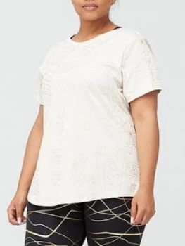 Image of Nike Nsw Icon Clash Printed Curve T-Shirt - Cream