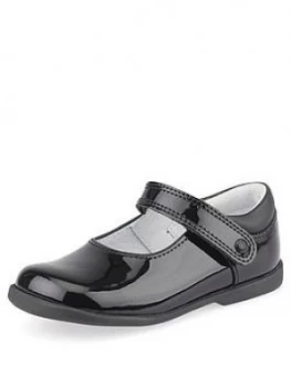 Image of Start-rite Girls Slide School Shoes - Black Patent, Size 8.5 Younger
