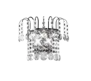 Image of Rosina Wall Lamp Switched 2 Light Polished Chrome, Crystal