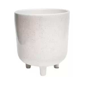 Image of Lecce Speckled Plant Pot White