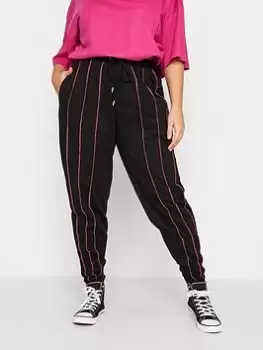 Image of Yours Overlock Contrast Jogger - Black, Size 20, Women