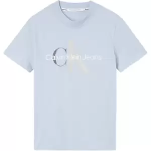 Image of Calvin Klein Jeans Large Mono Logo T Shirt - Blue