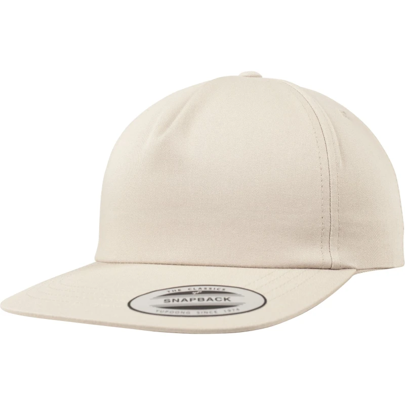 Image of Yupoong Mens Flexfit Unstructured 5 Panel Snapback Cap in Khaki Khaki Male One Size