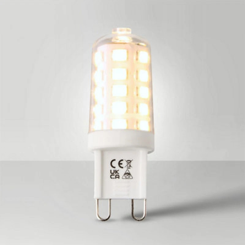Image of ValueLights 3 Pack G9 Clear Thermal Plastic Capsule LED 3W Warm White 3000K 280lm Light Bulb Clear
