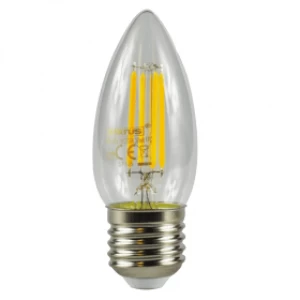 Image of E27 Screw LED 4W Filament Candle Bulb (40W Equivalent) 470 Lumen - Warm White Clear
