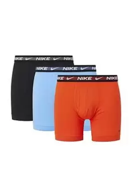 Image of Nike Underwear Dri-FIT Ultra Stretch Micro 3 Pack Boxer Briefs - Orange Size M Men