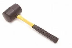 Image of Rolson Yellow Fibre Rubber Mallet, 32oz