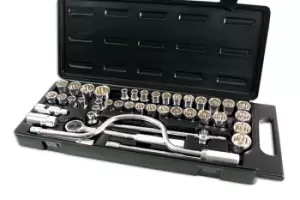 Image of Kamasa SS4849 Socket Set 1/2"D 42pc - Robust storage case included