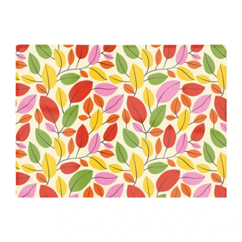 Image of Warren Reed Designer Autumn Leaves Glass Chopping Board