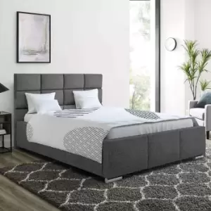 Image of Gerali Bed Double Plush Velvet Grey