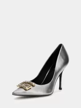 Image of Guess Scandel Foiled Court Shoes