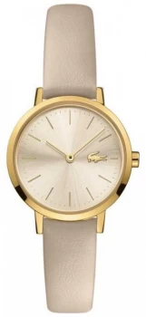 Image of Lacoste Womens Moon Leather Strap Champagne Dial Watch