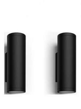 Image of Philips Hue Appear White & Colour Ambiance LED Smart Outdoor Wall Light Double Pack