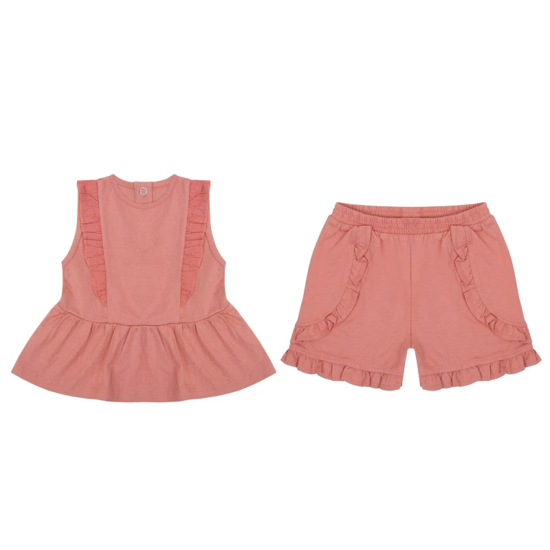 Image of Firetrap Frill Top Set Babies - Pink Pink 0 - 6 Months