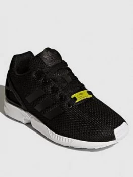 Image of adidas Originals ZX Flux Junior Trainers - Black/White, Size 2