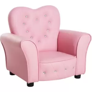 Image of HOMCOM Kids Mini Sofa Children Armchair Seating Chair Girl Princess Sponge - Pink