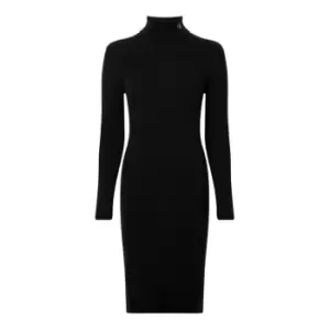 Image of Calvin Klein Jeans Ck Tight Sweater Roll Neck Dress - Black
