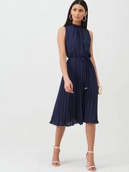 Image of Oasis Plain Cape Sleeve Midi Dress - Navy, Size 14, Women