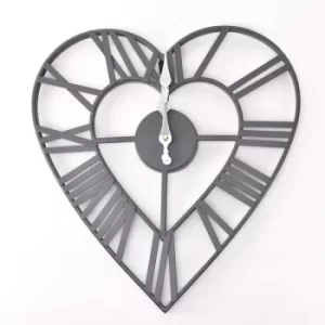 Image of Heart Shaped Metal Wall Clock