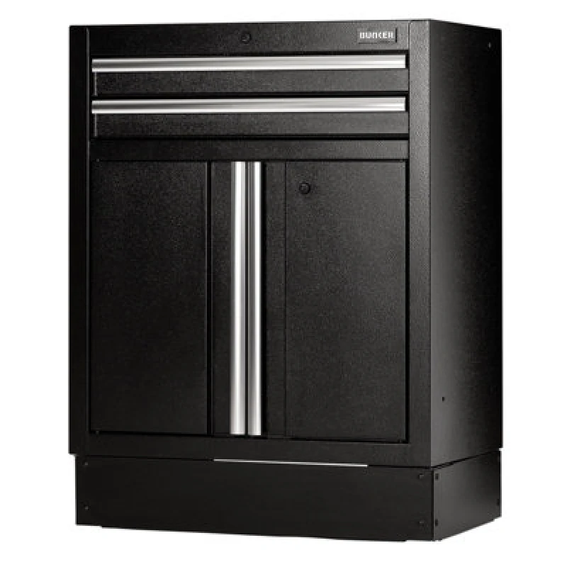 Image of Bunker Modular 2 Door 2 Drawer Floor Cabinet 23752 Colour: Black