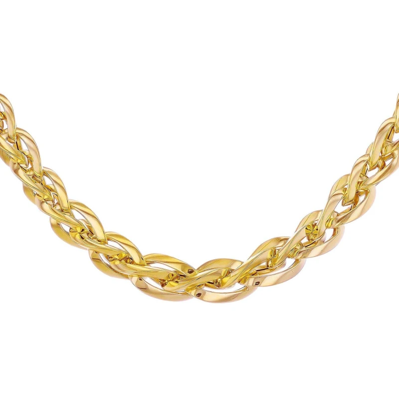 Image of Be You 9ct Gold Graduated Spiga Necklace Yellow Gold female 18in