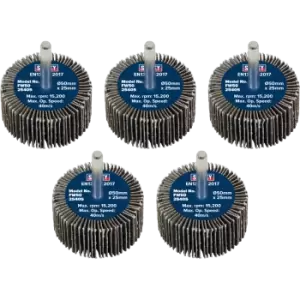 Image of Sealey Flap Wheels Pack Of 5 50mm 25mm 40g