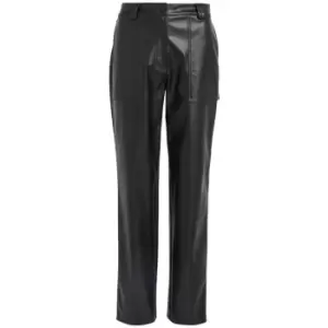 Image of Calvin Klein Jeans Faux Leather High Rise Straight - Black