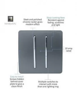 Image of Trendiswitch 2G 2W 10A Light Switch Warm Grey
